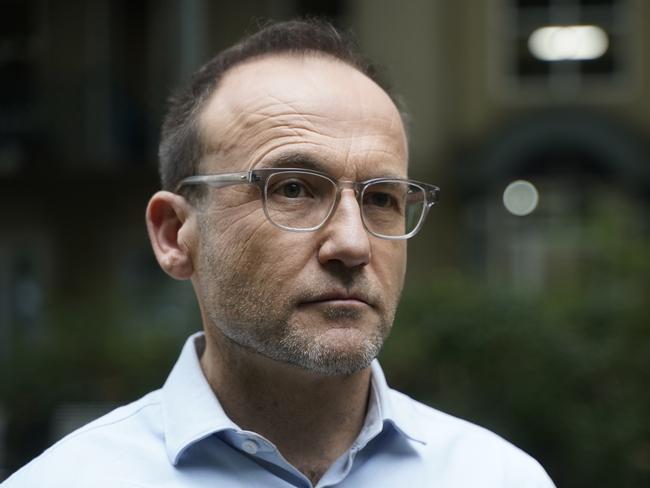 MELBOURNE, AUSTRALIA - NewsWire Photos - 20 APRIL 2025. Adam Bandt MP, Greens Leader & Member for Melbourne holds a press conference at 'Small Dog Park' in Melbourne, Victoria on Easter Sunday. Picture: NewsWire / Valeriu Campan