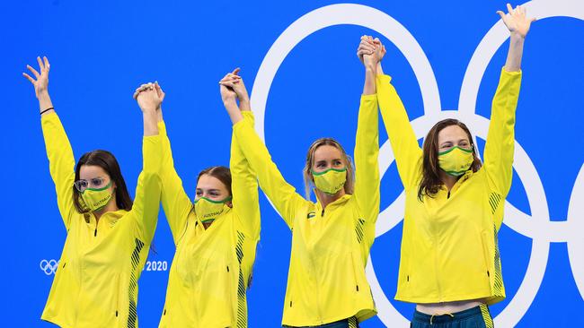 USA Swimming has offered an incredible US$1million incentive to beat Australia’s golden girls at the Paris Olympics. Picture: Adam Head