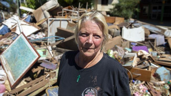 Lismore flood survivor Polly Campi outside her home. Picture: Media Mode