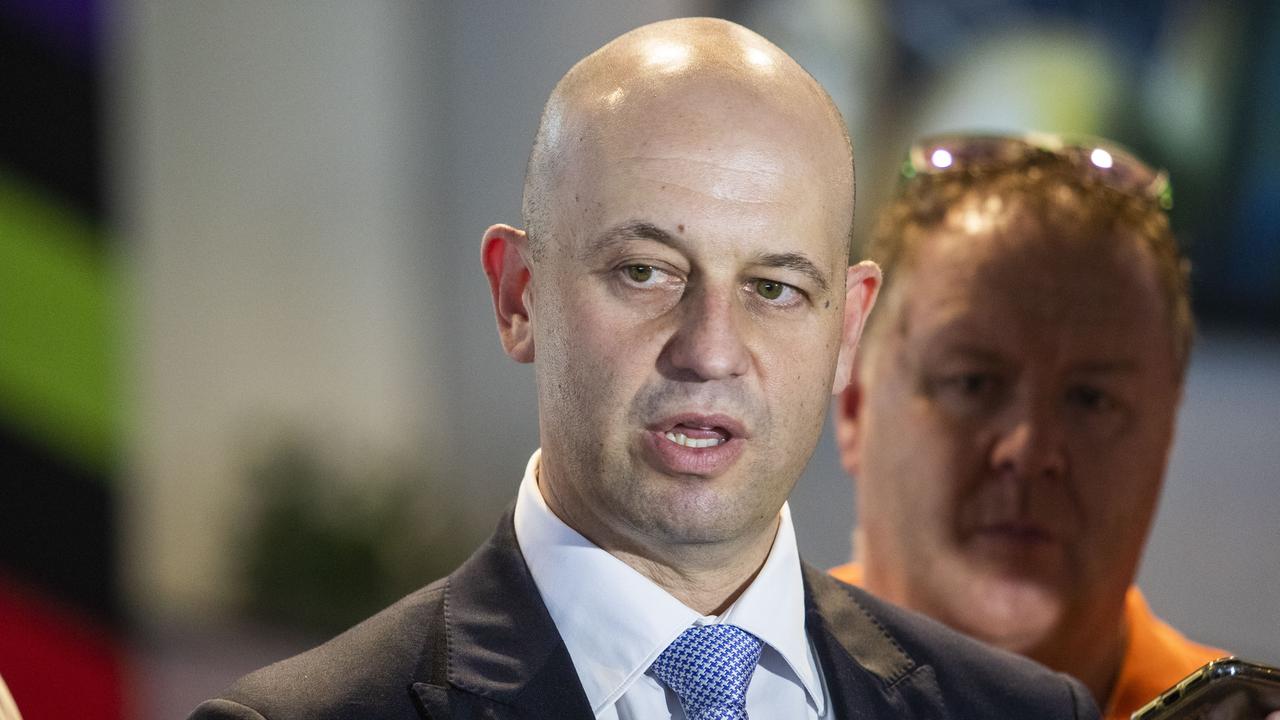 NRL Chief Executive Officer Todd Greenberg speaks to media