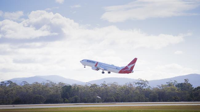 Airbridges are a much-needed addition to the Hobart Airport. Picture: RICHARD JUPE 