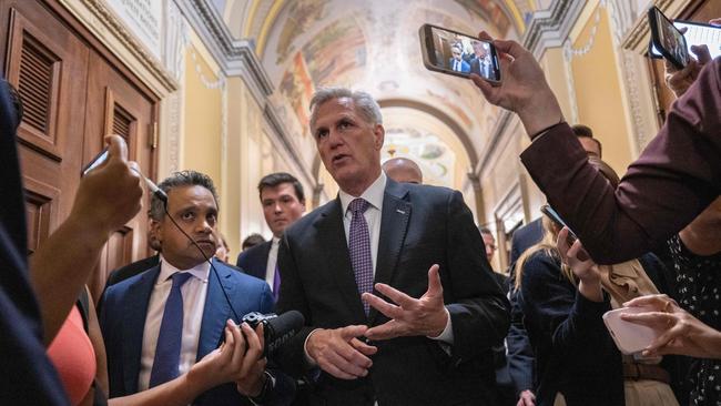 US House Speaker Kevin McCarthy is the centre of attention as he leads Republican efforts to reach an agreement with the White House. Picture: AFP