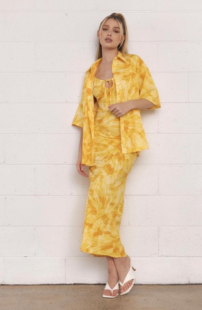 Dazie Sunset Boulevard Tie Front Maxi Dress. Picture: THE ICONIC.