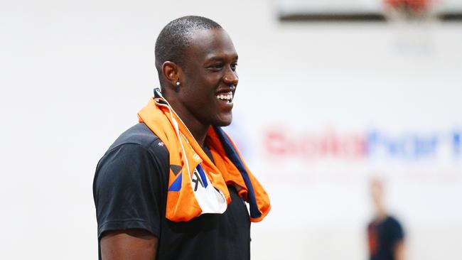 Kouat Noi of the Cairns Taipans trains at the Cairns Basketball Stadium ahead of the team's National Basketball League (NBL) match against the New Zealand Breakers at the Cairns Convention Centre. PICTURE: BRENDAN RADKE.