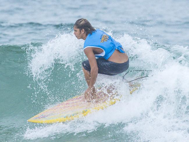 Early Saturday heats of The Burleigh Heads Boardriders Single Fin Festival. Picture: Glenn Campbell