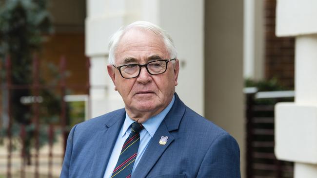 TRC Mayor Paul Antonio waits to meet with Queensland Premier Annastacia Palaszczuk outside city hall, Friday, February 24, 2023. Picture: Kevin Farmer