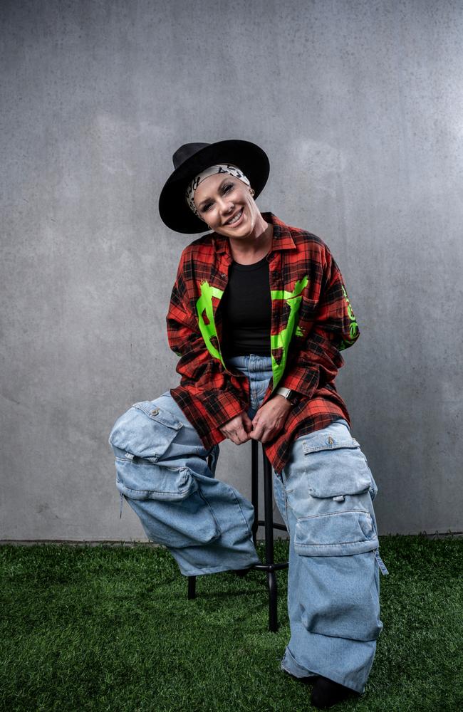 P!nk backstage ahead of her Sydney shows. Picture: SONY / Darren Leigh Roberts