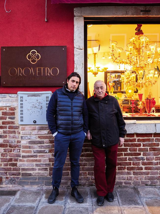 Orovetro owner Manuel Tarlà with his father, Luciano. Picture: Gaelle Le Boulicaut.