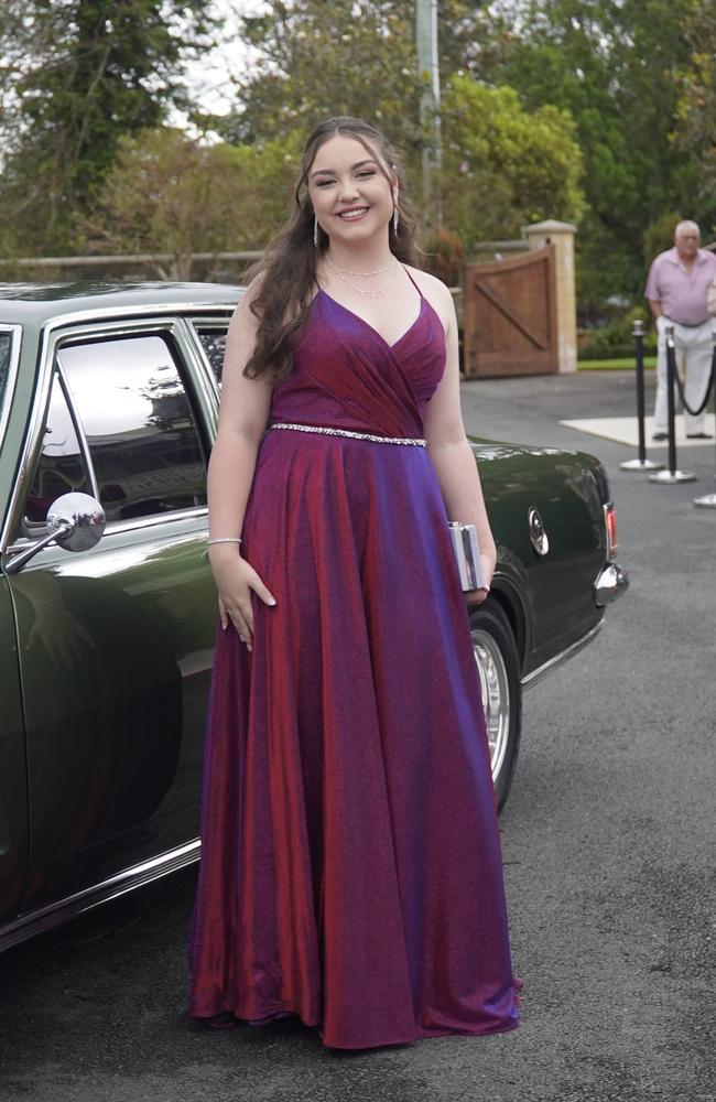 Students arriving in style for the 2024 Glasshouse Christian College formal at Flaxton Gardens.