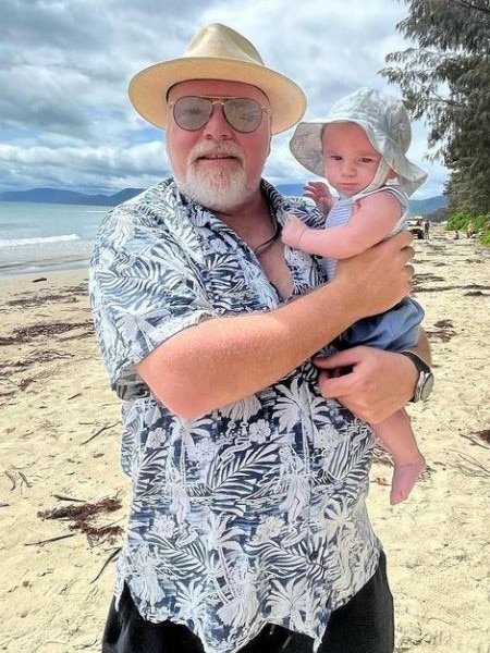 Kyle Sandilands and baby Otto.