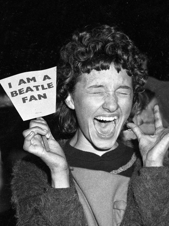 A Beatles fan at Brisbane's Festival Hall on June 29, 1964. Picture: Supplied