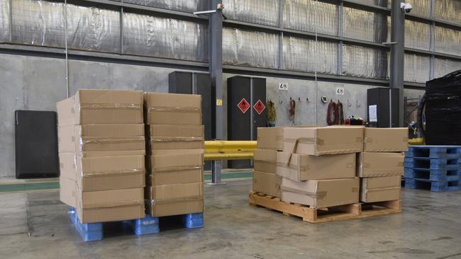 More pallets from Singapore stashed with tobacco. Picture: Harry Brill.