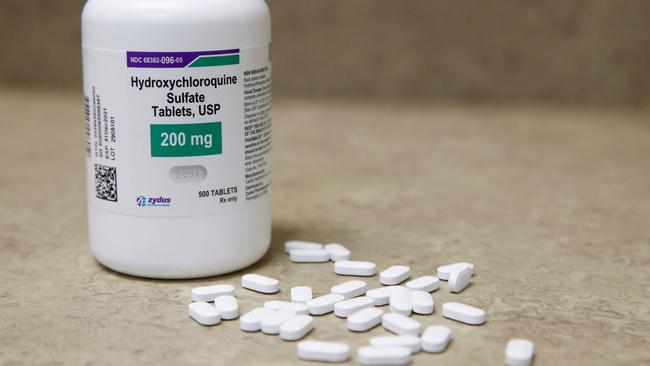 A bottle and pills of hydroxychloroquine. Picture: AFP