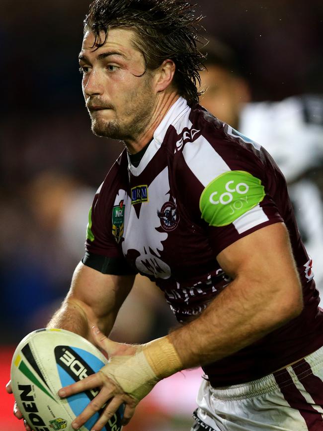 Kieran Foran in happier times playing for the Sea Eagles. Picture Gregg Porteous