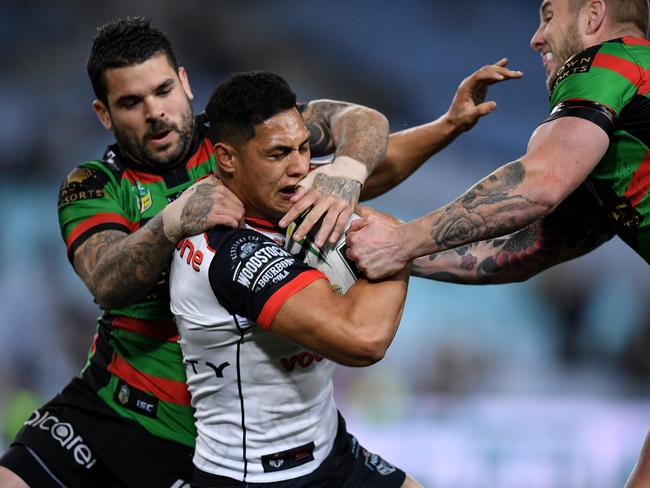 Roger Tuivasa-Sheck took it up to the Rabbitohs. Picture: AAP