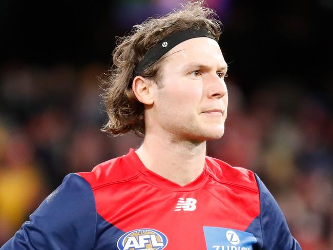 MELBOURNE, AUSTRALIA - JUNE 04: Ed Langdon of the Demons looks dejected after a loss during the 2022 AFL Round 12 match between the Melbourne Demons and the Sydney Swans at the Melbourne Cricket Ground on June 04, 2022 in Melbourne, Australia. (Photo by Michael Willson/AFL Photos via Getty Images)