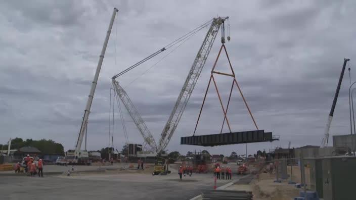 Monster crane in action for South Rd upgrade