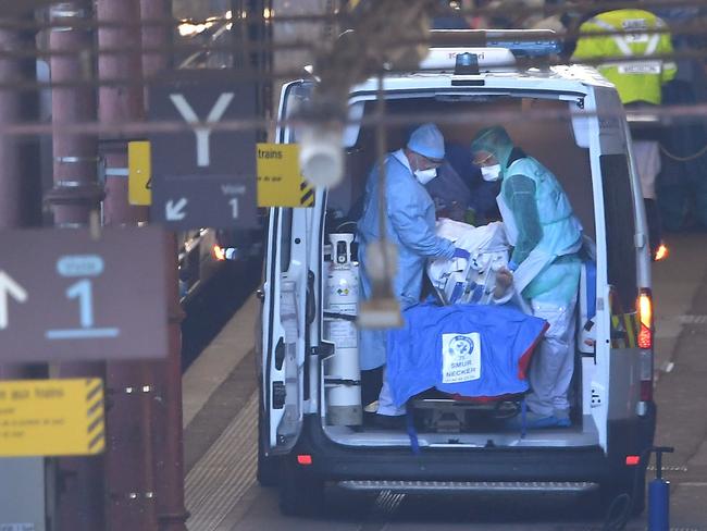 France evacuates coronavirus patients on a medicalised train. Picture: AFP