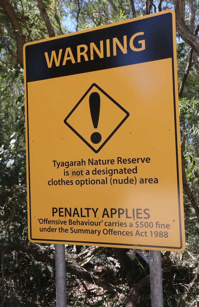 The sign at Tyagarah Lakes stating the area’s laws. Some locals have said the sign’s wording is confusing. Picture Mike Batterham