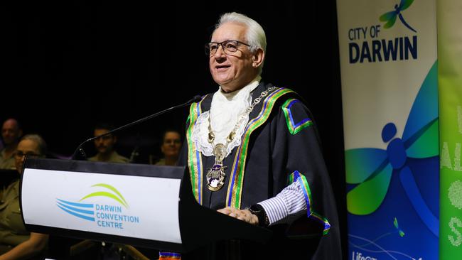 Lord Mayor Kon Vatskalis welcomes the crowd. Picture: Supplied (George F Photo)