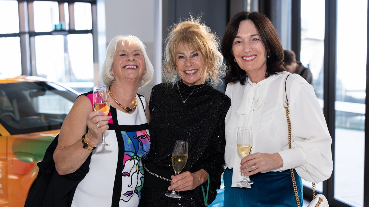 Yvonne Quinn, Debbie Quinn and Kim Devantie at Fuelled by Fashion Porsche luncheon at the Langham Hotel Gold Coast. Photo: Celeste Humphrey