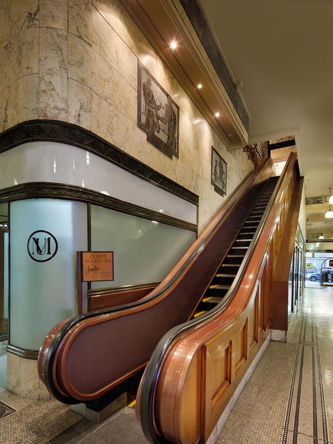 The restored escalator.