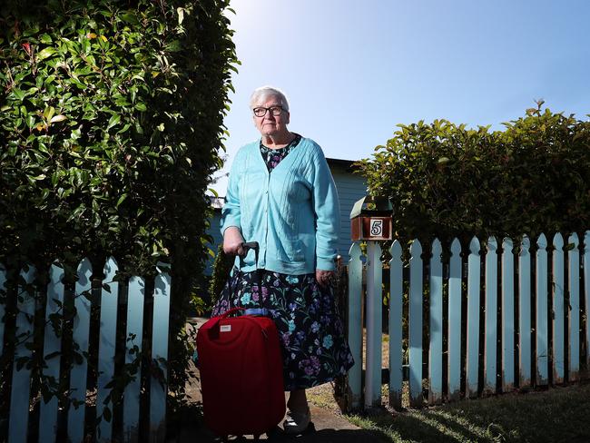 Fran Swiadek 75 of Glenorchy is disappointed that aerobridges are not part of planned upgrades to Hobart International Airport. Fran travels regularly interstate. Picture: NIKKI DAVIS-JONES