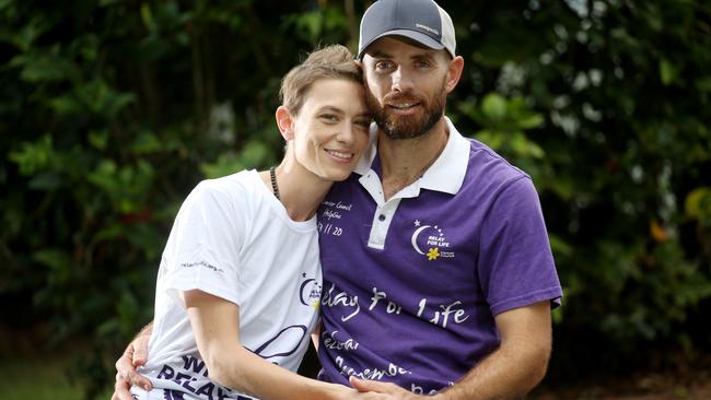 Young mother-of-two Jody Vallely with Dan Vallely. PICTURE: STEWART MCLEAN