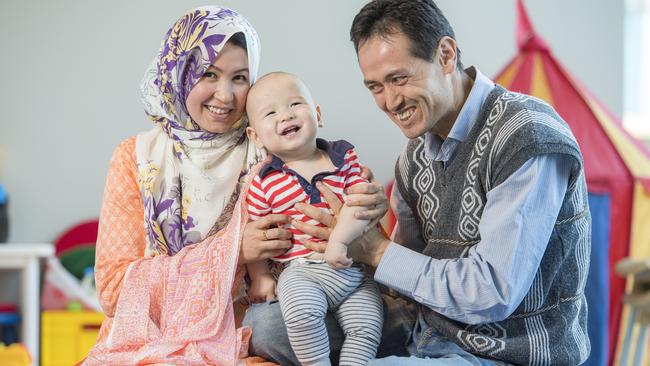 Mohammad and Razia Wail with Kumail, 12 months. Picture: Jason Edwards