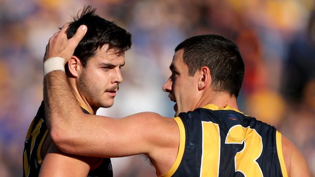 Former Adelaide captain Tex Walker (right) believes there’ll be more to come from Darcy Fogarty in 2020. Photo: AAP Image/Richard Wainwright.