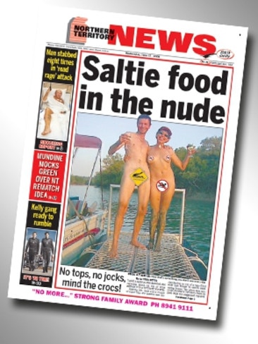 <p>Number 23: SALTIE FOOD IN THE NUDE: No tops, no jocks, mind the crocs! (June 17, 2009)</p>