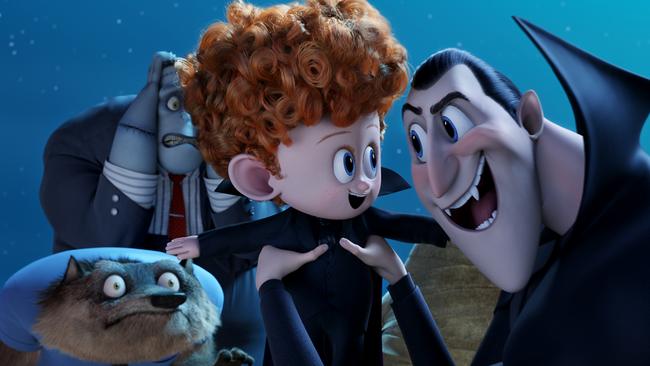 Dennis and Dracula in a scene from Hotel Transylvania 2.