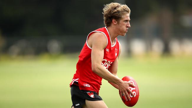 Draftee Dylan Stephens at Swans training. Picture: Phil Hillyard