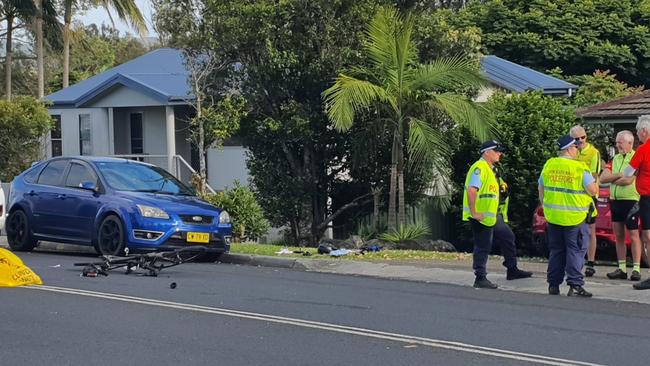 A cyclist was hit by garbage truck on Thursday morning, November 10 at Sawtell. Picture: Frank Redward.