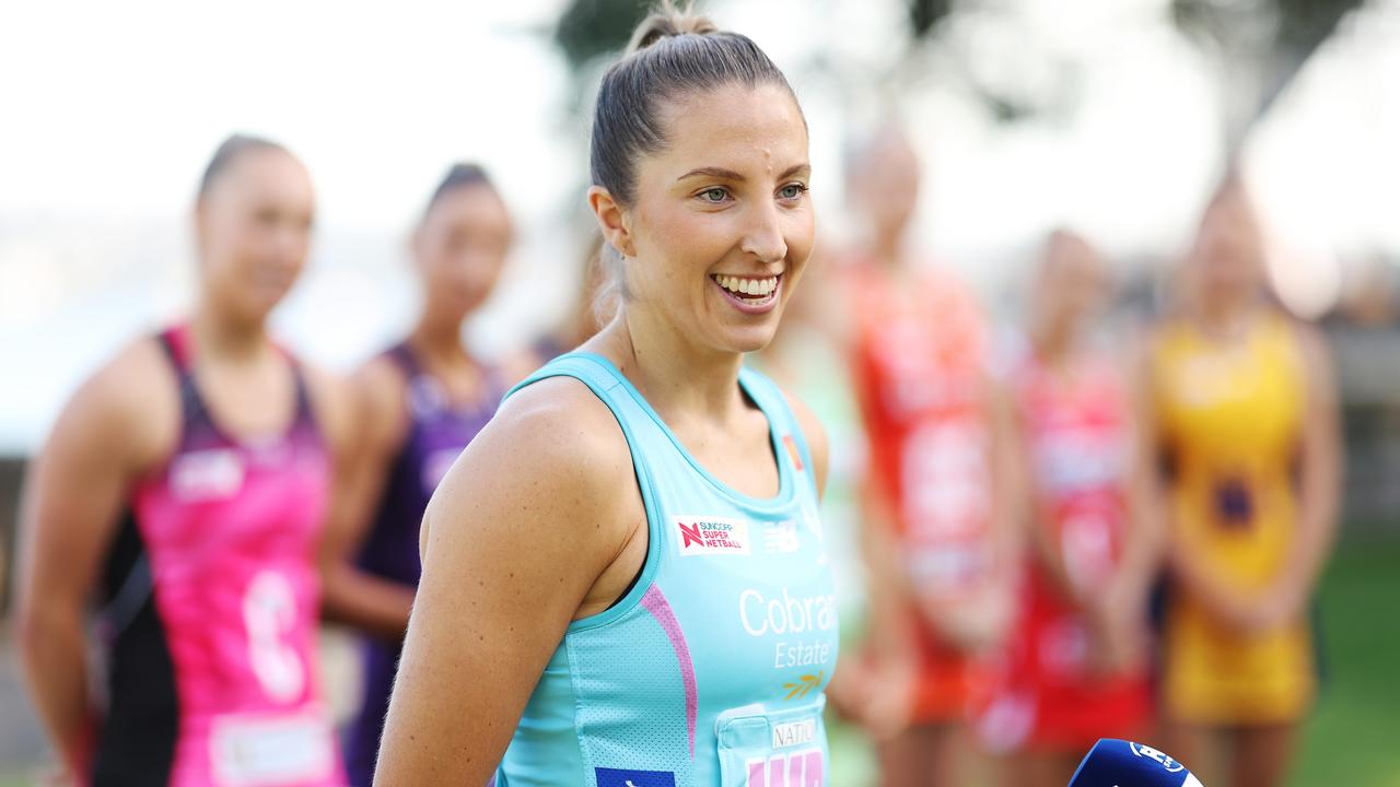 Amy Parmenter is leading the Mavericks in their first Super Netball season. (Photo by Mark Metcalfe/Getty Images for Fox Sports)