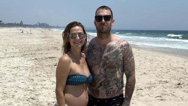 Dane Swan and partner Taylor Wilson welcomed a baby boy on Saturday. Picture: Instagram