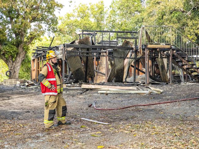 Queensland Fire and Emergency Services at scene of house fire, Beenleigh Road, Runcorn, Saturday, October 3, 2020 - Picture: Richard Walker