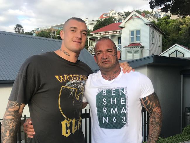 Dustin Martin with his father Shane Martin in Auckland NZ. for Christmas