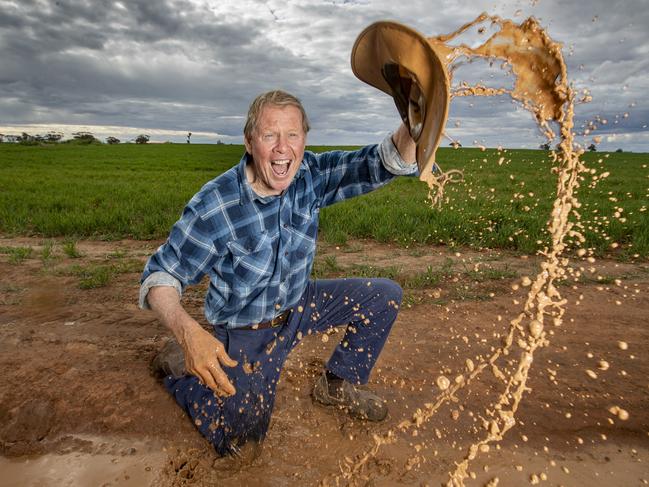 But in 2020, farmer Rad Kelly’s fortunes have changed with the arrival of soaking rain in the Millewa, boosting crops. Picture: Alex Coppel.