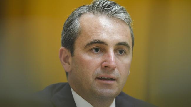 Commonwealth Bank CEO Matt Comyn speaks at a hearing of the House Economics Committee at Parliament House in Canberra. Picture: AAP