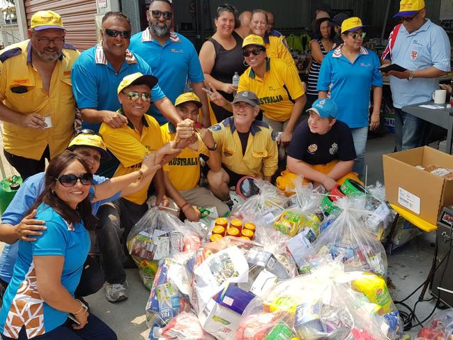 The Fiji Indian Community with some of the goods they handed out to families in the bushfire affected areas.