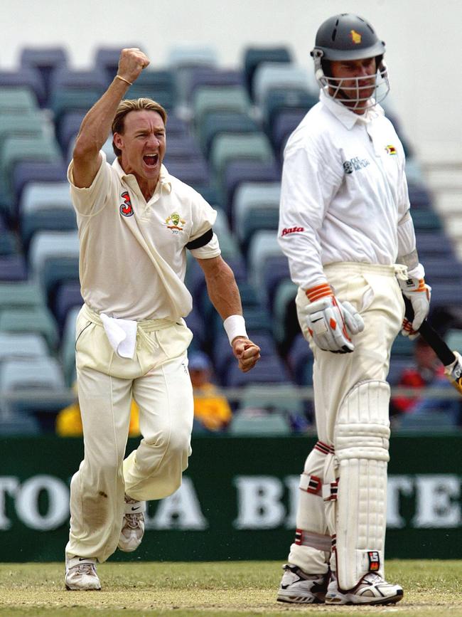 Andy Bichel in action for Australia against Zimbabwe in 2003. 