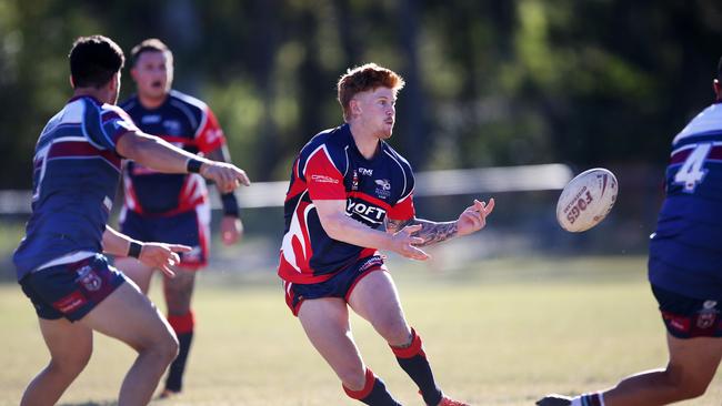 August 9, Ormeau Shearers v Runaway Bay in Gold Coast Rugby League A Grade. Runaway Bays number 6 Guy Hamilton in action. Scott Powick Newscorp