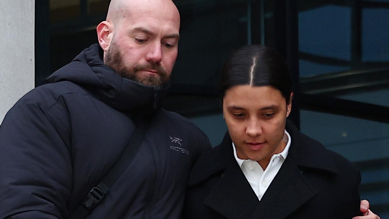 Sam Kerr leaves Kingston Crown Court after being found not guilty of causing racially aggravated harassment on February 3, 2025. (Photo by Peter Nicholls/Getty Images)