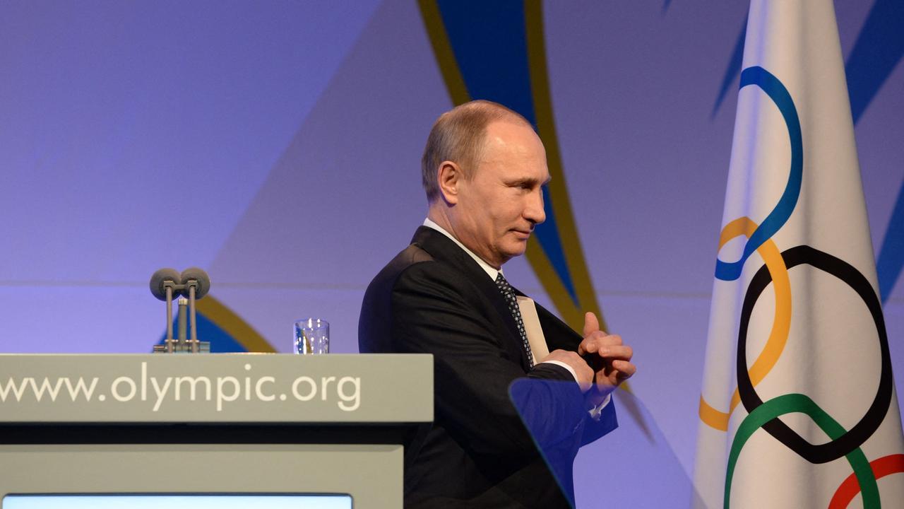 Russian President Vladimir Putin after his speech at the IOC Gala Dinner. Picture: Andrej Isakovic/Pool/AFP