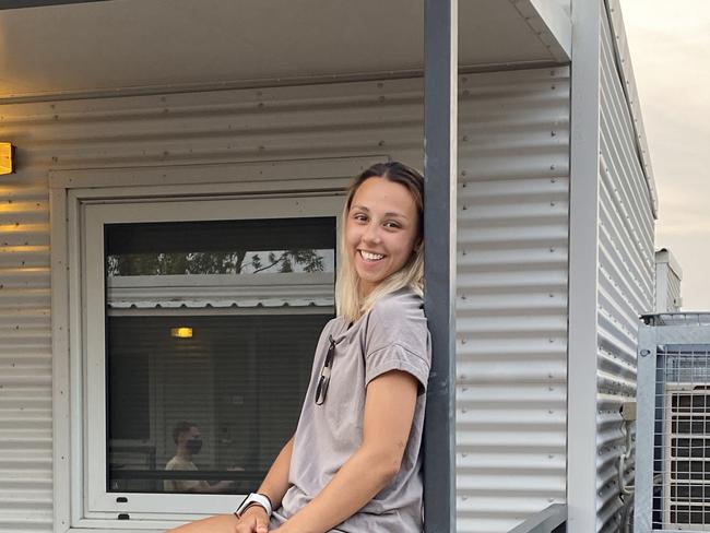 Makeisha Muller, 19, is leaving the North Melbourne VFL team and quarantining before relocating to Queensland to play for Maroochydore in the QWFL. Picture: News Corp Australia