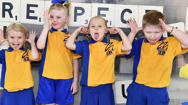 My First Year: Parke State School Pres, Ayla, Isabella, Ethan. Picture: Patrick Woods.