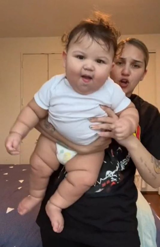 The mum-of-three regularly shares footage of her chubby baby. Picture: TikTok