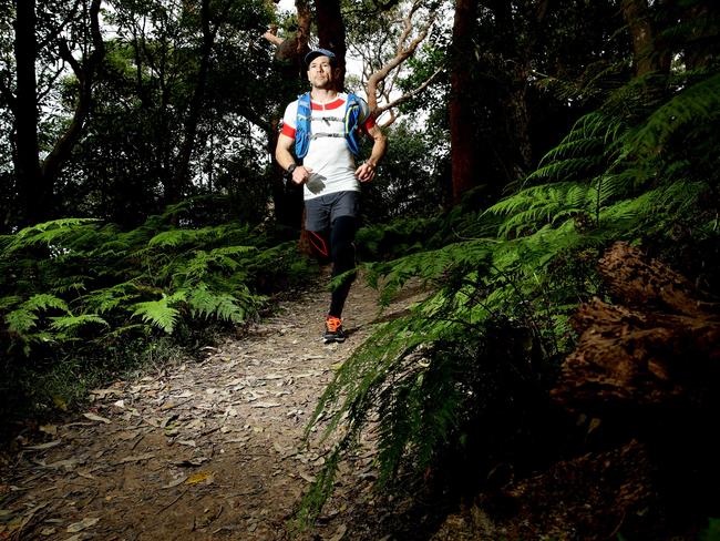 Dominic Cadden training in relatively flat Mosman. Picture: Annika Enderborg