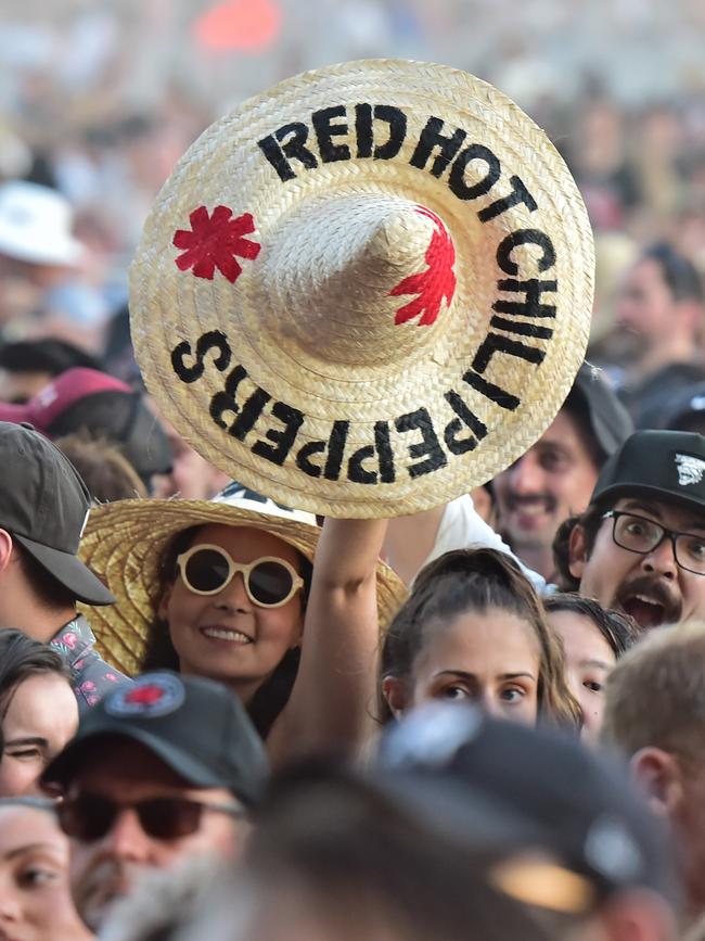 Crowds at A Day on the Green at Mt Duneed Estate for the Red Hot Chili Peppers. Picture: Stephen Harman